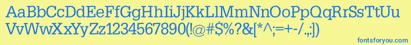 Slabsoft Font – Blue Fonts on Yellow Background