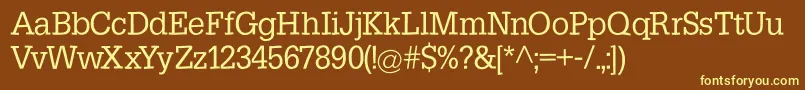Slabsoft Font – Yellow Fonts on Brown Background