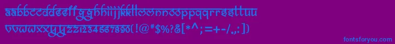 フォントBitlingravishBold – 紫色の背景に青い文字