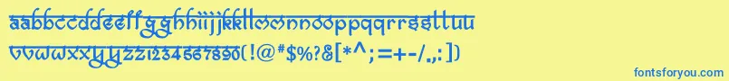 BitlingravishBold Font – Blue Fonts on Yellow Background