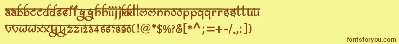 BitlingravishBold Font – Brown Fonts on Yellow Background