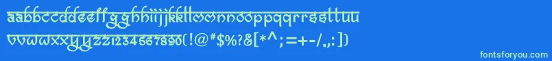 BitlingravishBold Font – Green Fonts on Blue Background