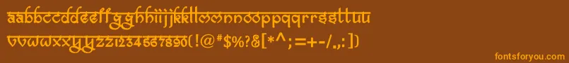 BitlingravishBold Font – Orange Fonts on Brown Background
