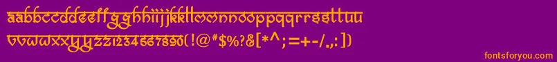 Шрифт BitlingravishBold – оранжевые шрифты на фиолетовом фоне