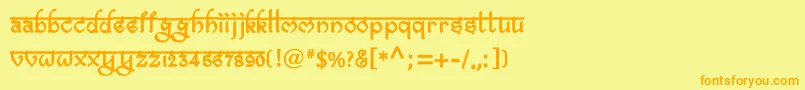 BitlingravishBold Font – Orange Fonts on Yellow Background