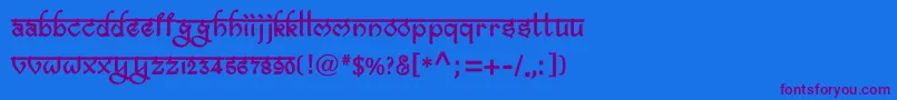 BitlingravishBold Font – Purple Fonts on Blue Background