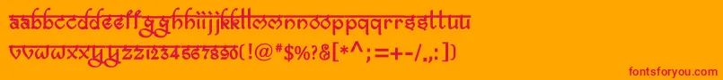 BitlingravishBold-Schriftart – Rote Schriften auf orangefarbenem Hintergrund