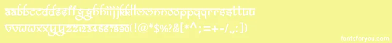 フォントBitlingravishBold – 黄色い背景に白い文字
