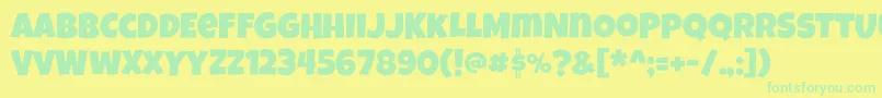 Шрифт Luckiestguy – зелёные шрифты на жёлтом фоне