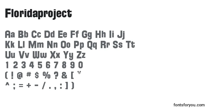 Fuente Floridaproject - alfabeto, números, caracteres especiales