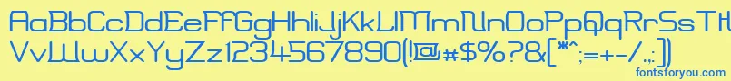 ErinalWide Font – Blue Fonts on Yellow Background