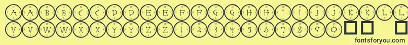 101clockface Font – Black Fonts on Yellow Background