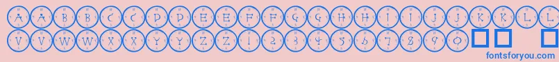 101clockface Font – Blue Fonts on Pink Background