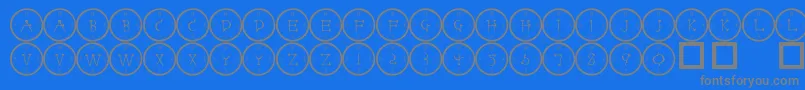 Fonte 101clockface – fontes cinzas em um fundo azul