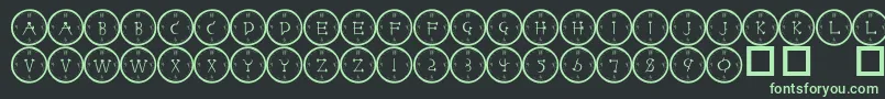 101clockface Font – Green Fonts on Black Background