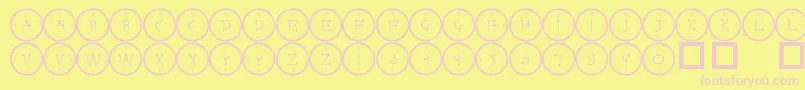 Fonte 101clockface – fontes rosa em um fundo amarelo