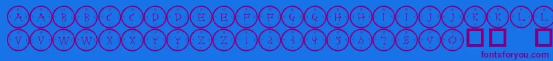 101clockface Font – Purple Fonts on Blue Background