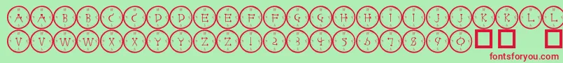 101clockface Font – Red Fonts on Green Background