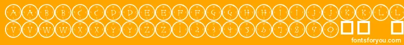 Fonte 101clockface – fontes brancas em um fundo laranja