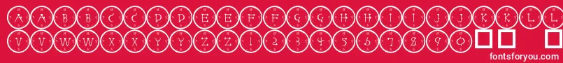 Fonte 101clockface – fontes brancas em um fundo vermelho