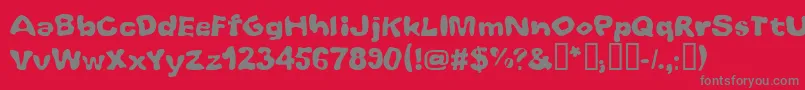 Whoobub ffy-fontti – harmaat kirjasimet punaisella taustalla