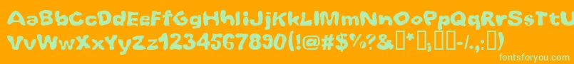 Whoobub ffy Font – Green Fonts on Orange Background