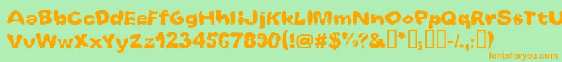 Whoobub ffy Font – Orange Fonts on Green Background