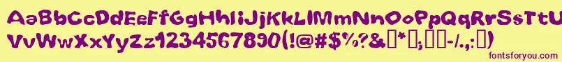 Whoobub ffy Font – Purple Fonts on Yellow Background