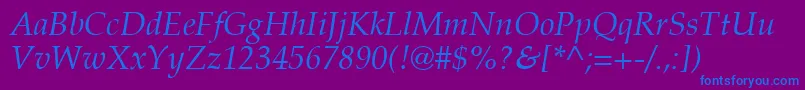 PalatinoРљСѓСЂСЃРёРІ Font – Blue Fonts on Purple Background