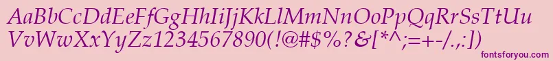 PalatinoРљСѓСЂСЃРёРІ Font – Purple Fonts on Pink Background