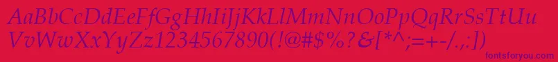 PalatinoРљСѓСЂСЃРёРІ Font – Purple Fonts on Red Background