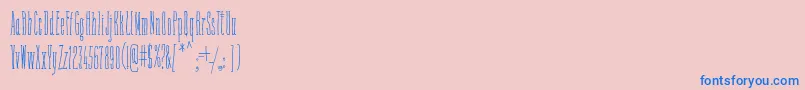 FineNTall-Schriftart – Blaue Schriften auf rosa Hintergrund