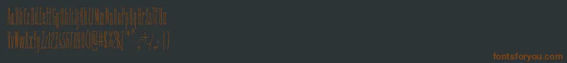 FineNTall-Schriftart – Braune Schriften auf schwarzem Hintergrund