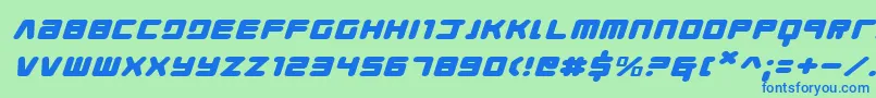 Youngtechsexi Font – Blue Fonts on Green Background