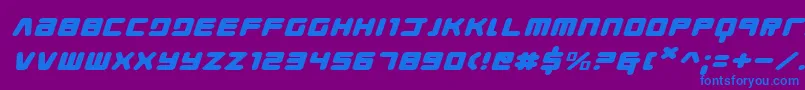 Youngtechsexi Font – Blue Fonts on Purple Background