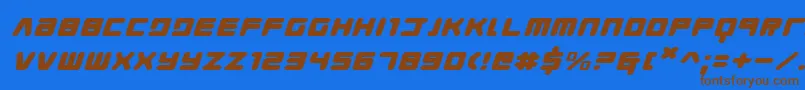 Youngtechsexi Font – Brown Fonts on Blue Background