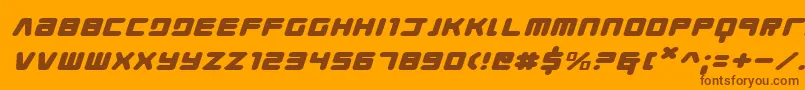 Youngtechsexi Font – Brown Fonts on Orange Background
