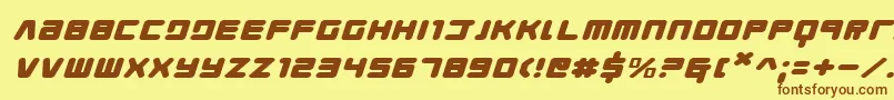 Youngtechsexi Font – Brown Fonts on Yellow Background