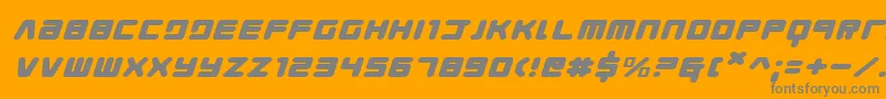 Youngtechsexi Font – Gray Fonts on Orange Background