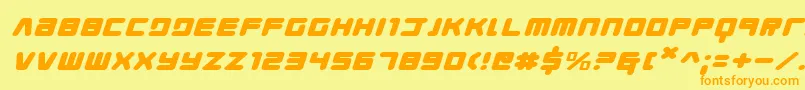 Youngtechsexi Font – Orange Fonts on Yellow Background