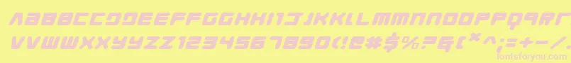 Youngtechsexi-fontti – vaaleanpunaiset fontit keltaisella taustalla