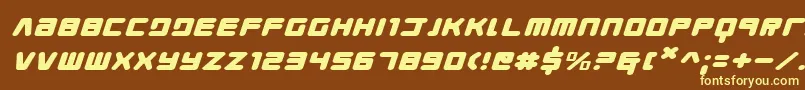 Youngtechsexi Font – Yellow Fonts on Brown Background