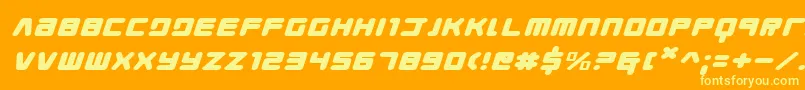 Youngtechsexi Font – Yellow Fonts on Orange Background
