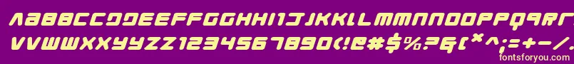 Youngtechsexi Font – Yellow Fonts on Purple Background