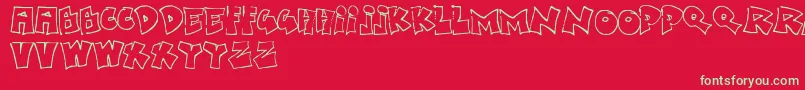 BoredSchoolboy Font – Green Fonts on Red Background