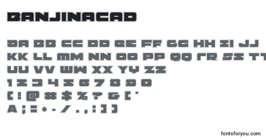 Schriftart Banjinacad – Alphabet, Zahlen, spezielle Symbole