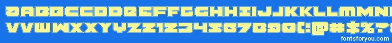 Banjinacad Font – Yellow Fonts on Blue Background