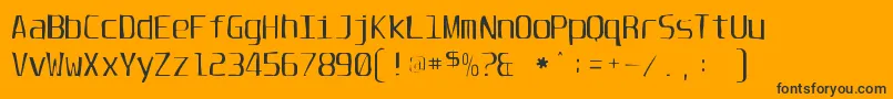 Fonte Unispacegaunt – fontes pretas em um fundo laranja
