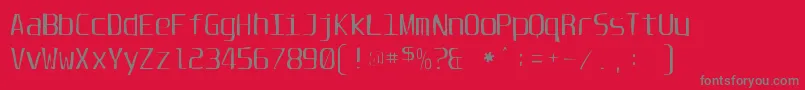 Weitere Informationen zur Unispacegaunt-Schriftart Unispacegaunt-Schriftart – Graue Schriften auf rotem Hintergrund