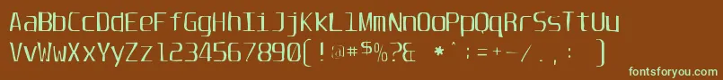 Unispacegaunt-fontti – vihreät fontit ruskealla taustalla